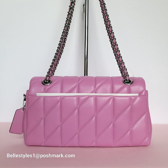 COACH Tabby 26 Quilted Smooth Nappa Leather MEDIUM Shoulder Bag - Fuchsia color⭐ - Picture 8 of 16